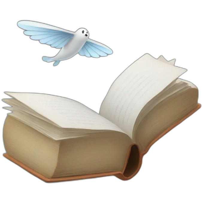 flying open book emoji