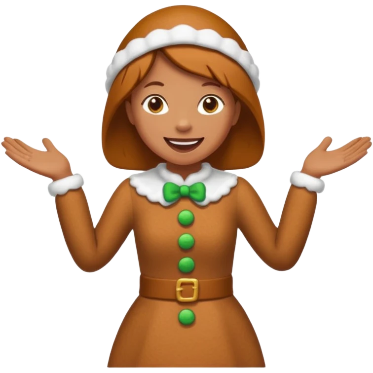 shrug woman gingerbread emoji