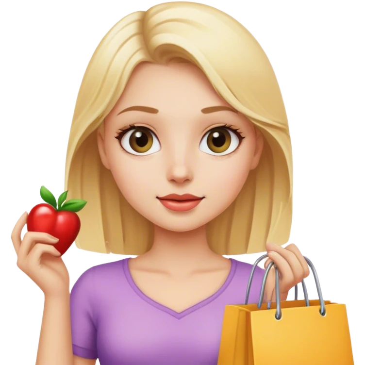Blonde girl shopping  emoji