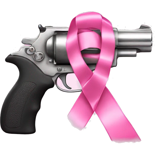 pink pistol with a pink ribbon emoji