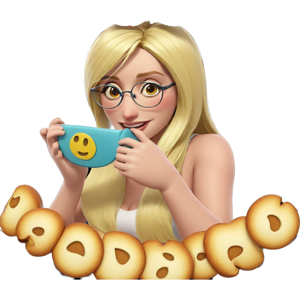 smiling girl with glasses parody emoji