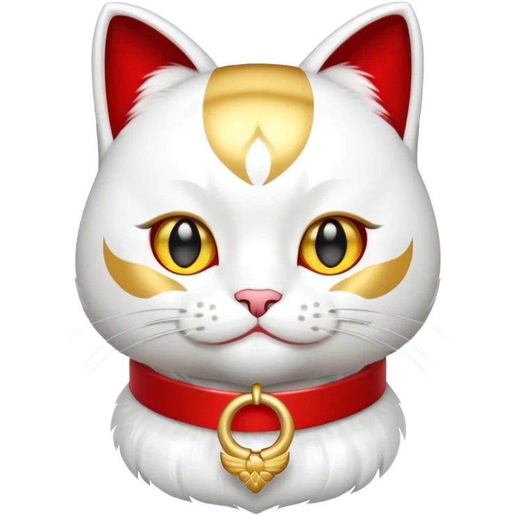 Lucky cat with red details emoji