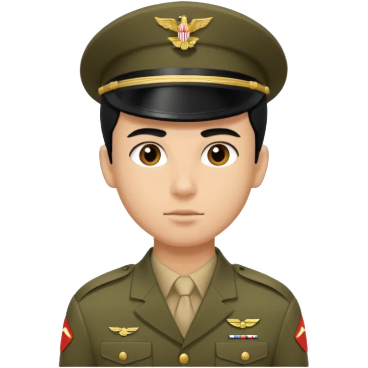 male soldier black hair style emoji