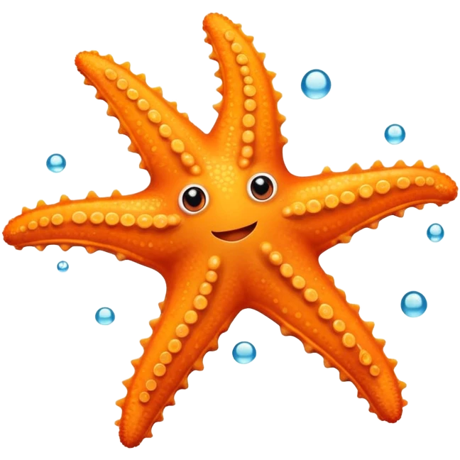 orange starfish with five arms in the ocean emoji