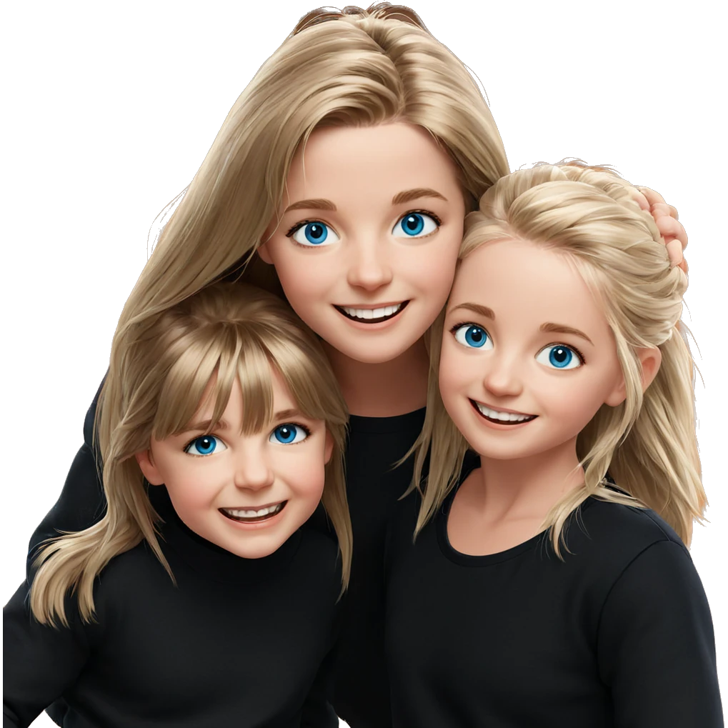 smiling girls with blue eyes emoji