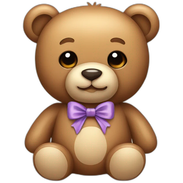 Teddy bear with a bow emoji