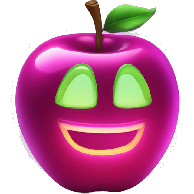 Shiny neon apple  emoji