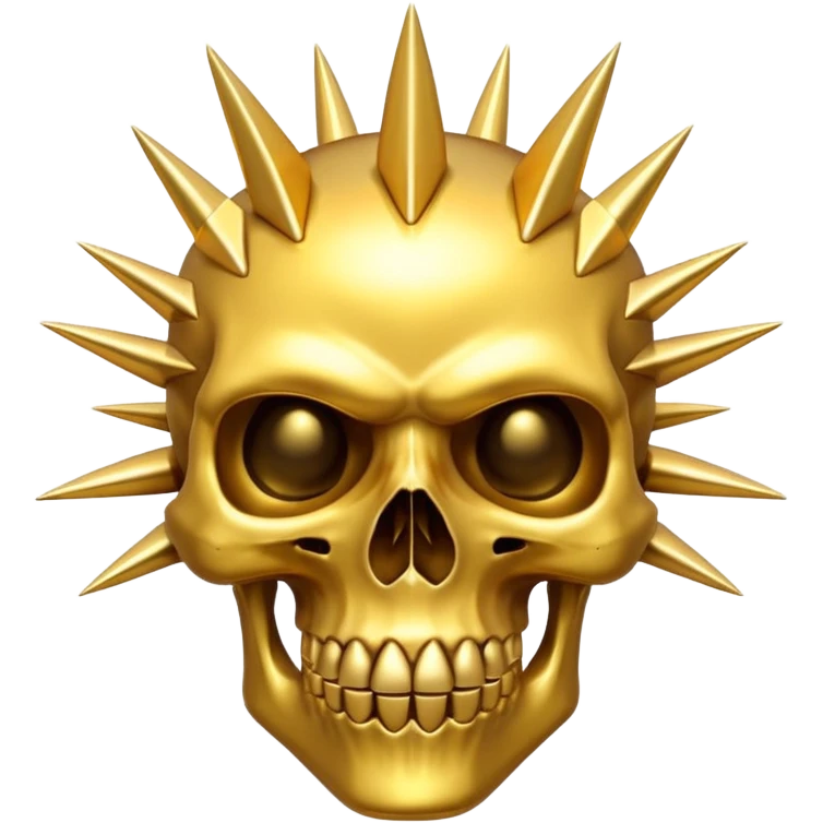 gold skull with spikes all around emoji