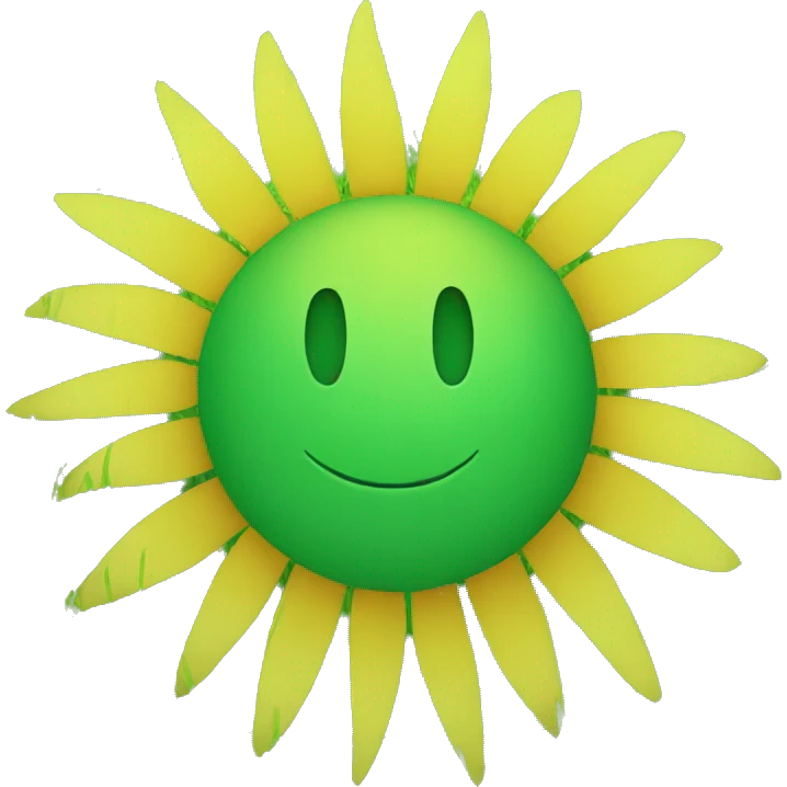 Green grass and yellow sun emoji