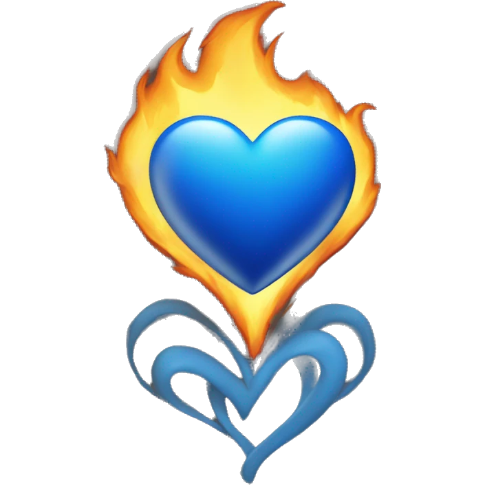 Cuore blu con le fiamme emoji