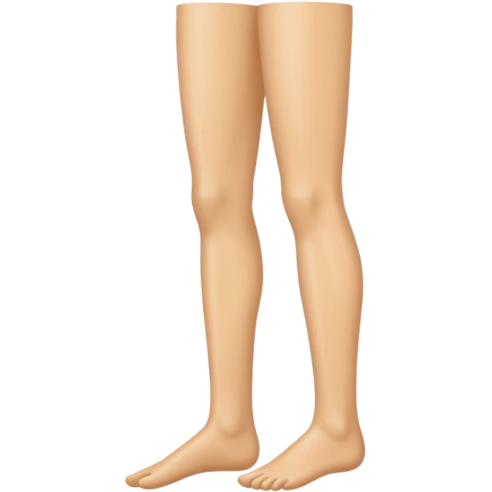 Emoji-style illustration of a single human leg, isolated from the body. Smooth, clean vector style, bright flat colors, bold outlines, minimal shading, rounded shapes, high-resolution emoji aesthetic. emoji