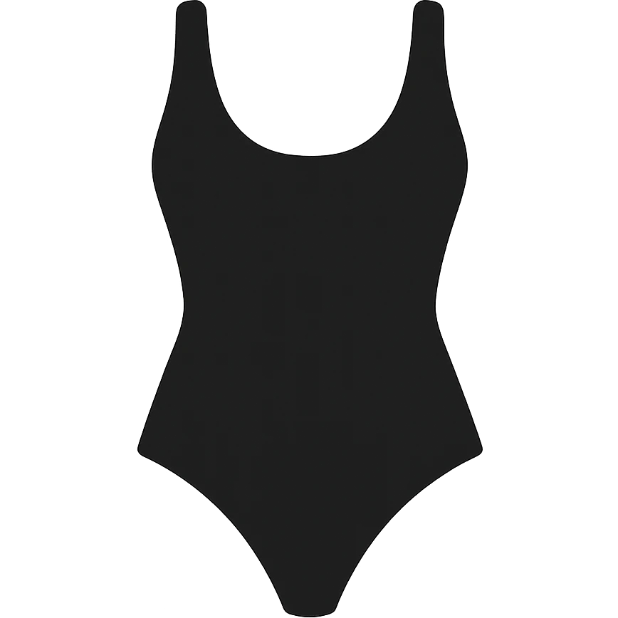 flat vector black and white one piece swimsuit isolated emoji
