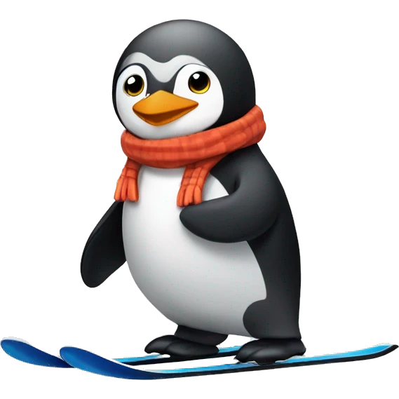 skiing penguin emoji