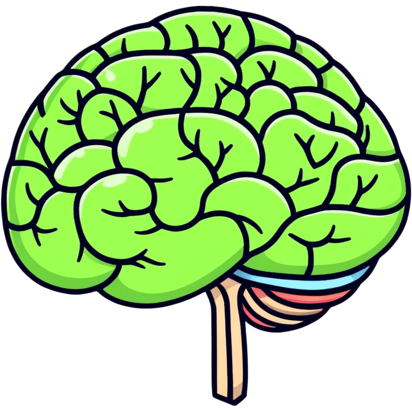 colorful cartoon brain emoji