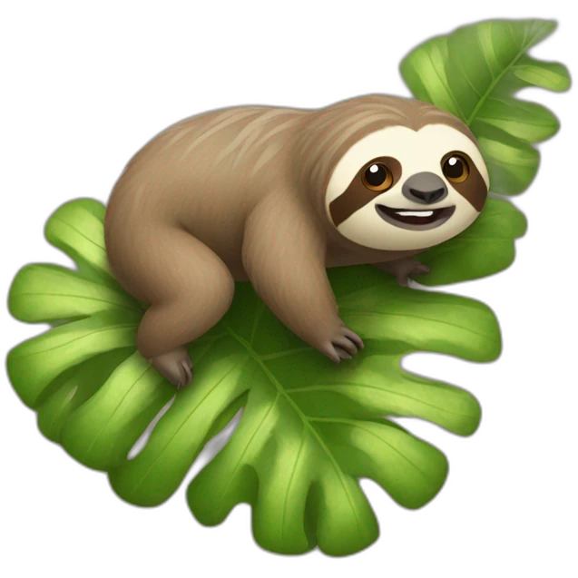 sloth riding caterpilar emoji