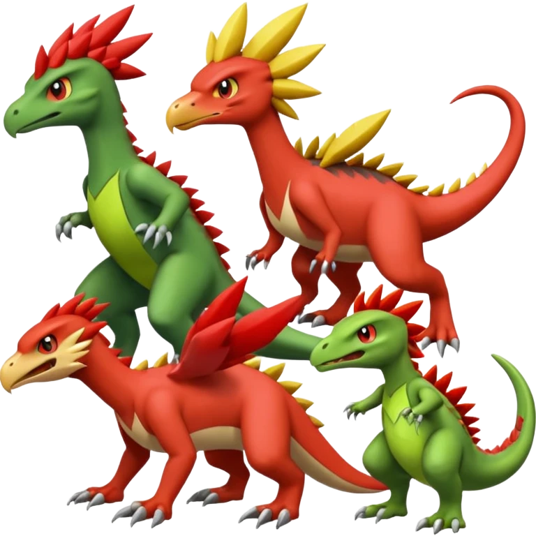 Sceptile-Inteleon-Blaziken-Pokémon-Fakémon-creature emoji