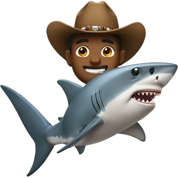 a shark with cowboy  emoji