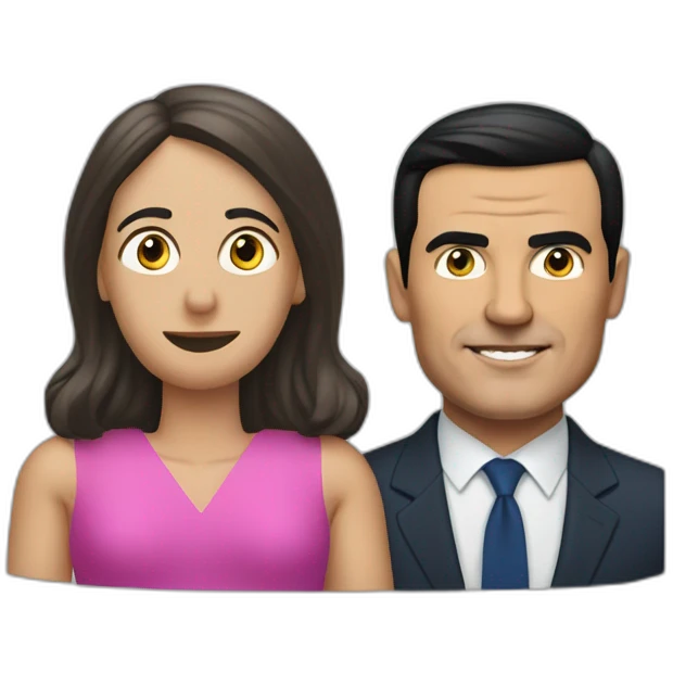 Pedro Sánchez and an inflatable woman emoji