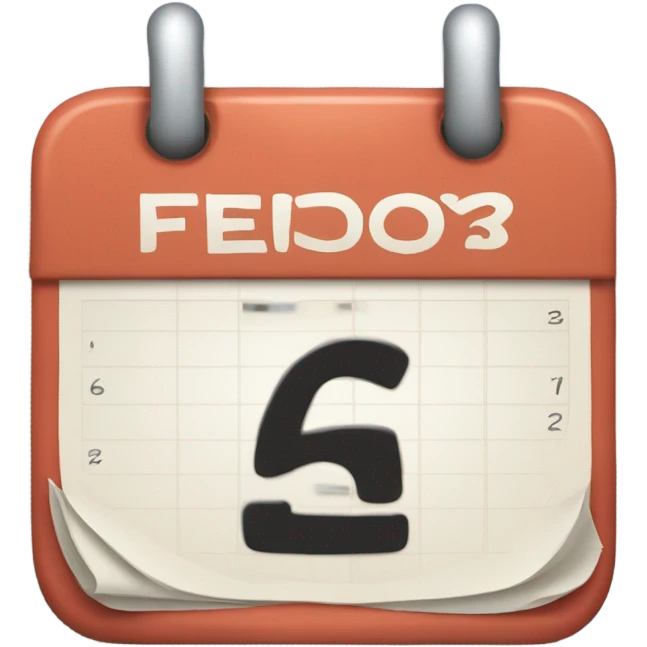 calendar with date FEB 26 written on  emoji