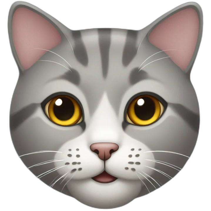 smiling gray scottish straight cat face emoji