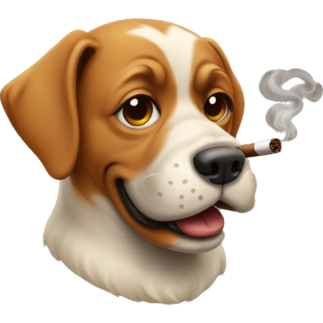 Dog smoking a cigar emoji