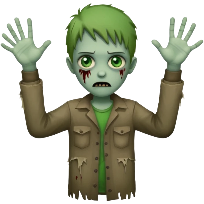 Kid zombie hands up from the side  emoji