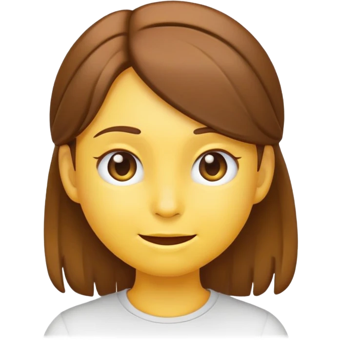 yellow emoji style character with brown hair tucking hair behind ear, winking emoji