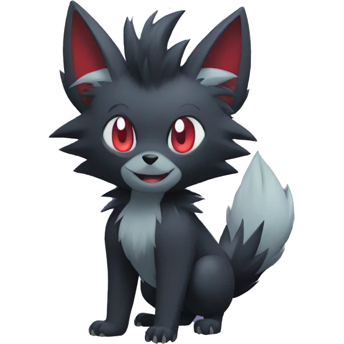 Cool Edgy Zorua-Zoroark-Mightyena full body emoji