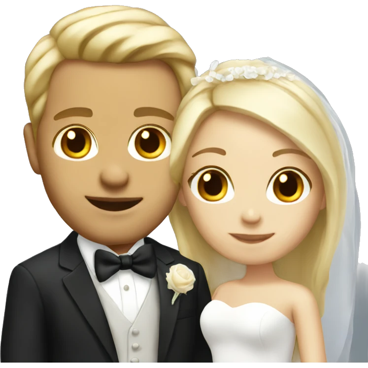 wedding white couple blonde emoji