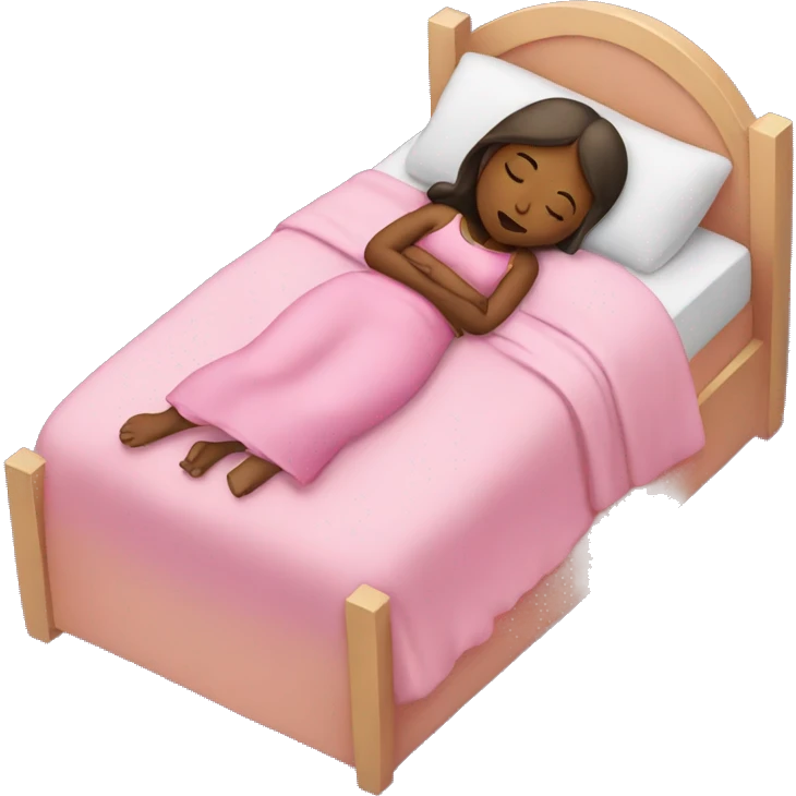 girl sleeping in a pink bed  emoji