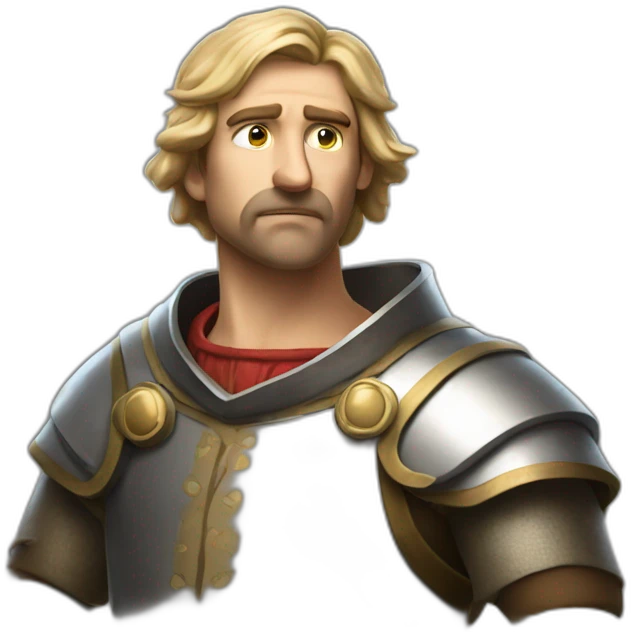 medieval innovator, thinking, concentrated, torso emoji