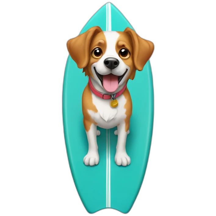 aussie dog on a surfboard emoji