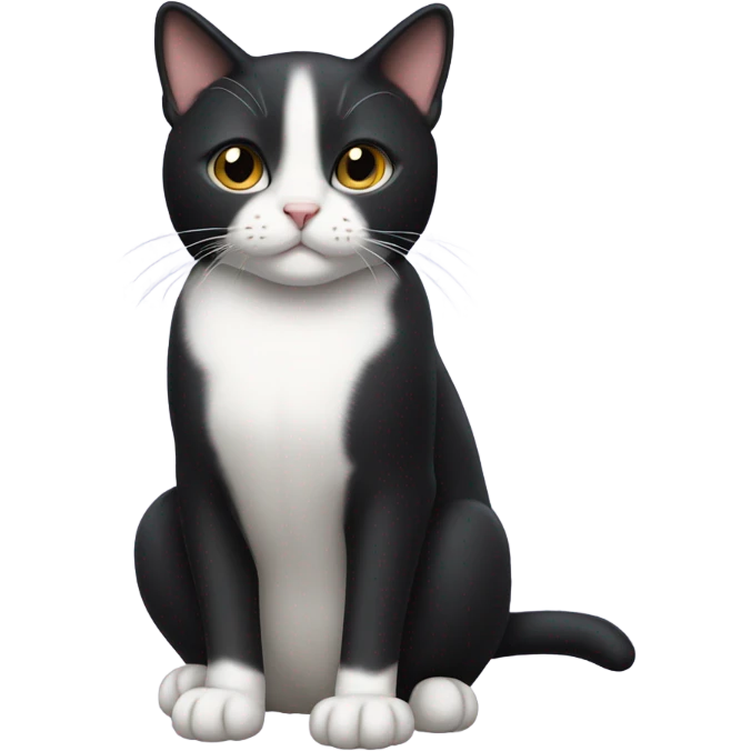 Small tuxedo short-haired cat emoji