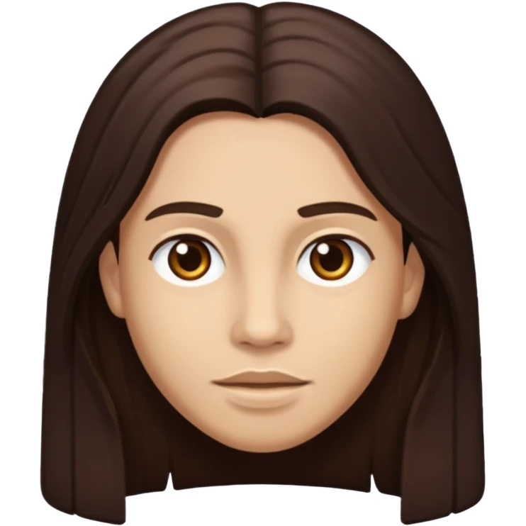 D.Woods with long dark brown hair emoji