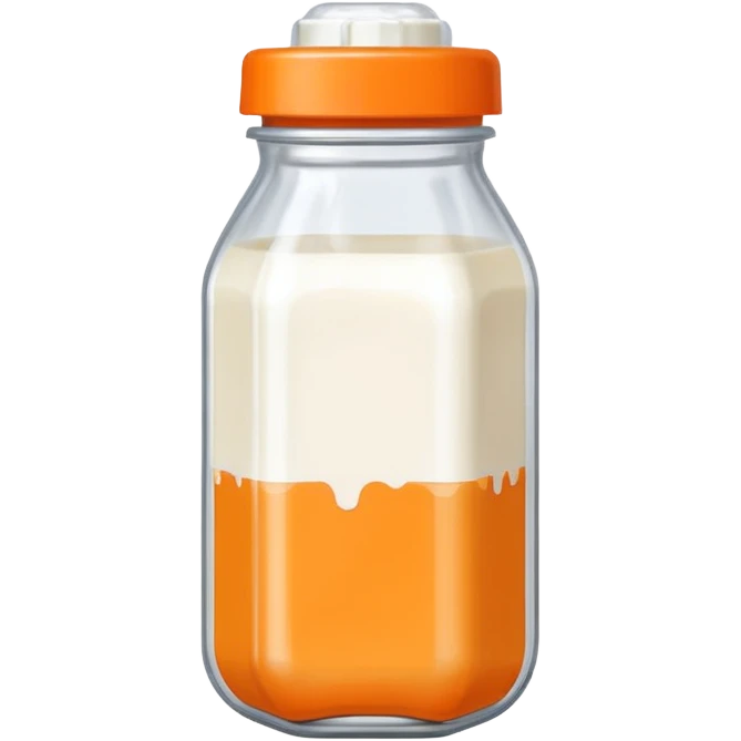 pixel art baby bottle with orange lid emoji