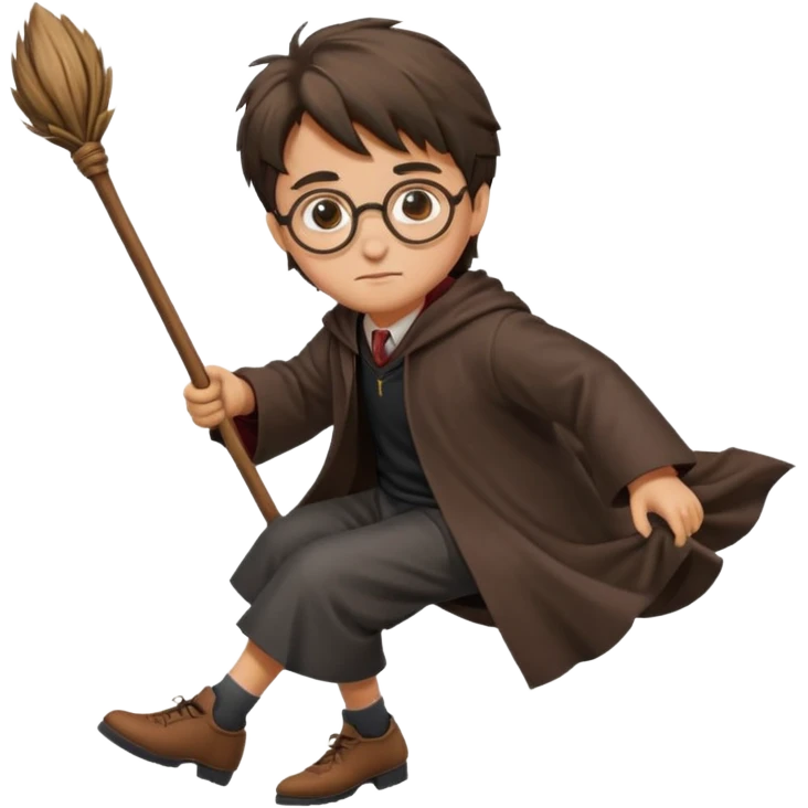 Harry potter riding on a broomstick emoji