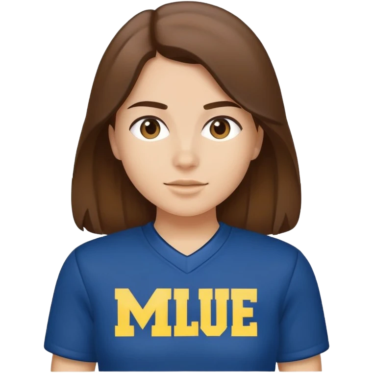 Michigan Go Blue brown hair fair skin emoji