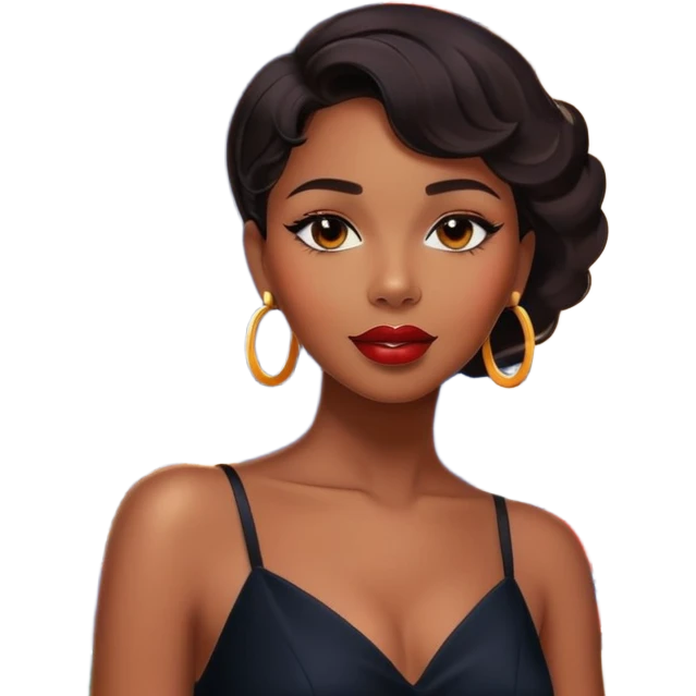 Black jazz singer girl in front of a Parisian jazz club at night, neon sign, Eiffel Tower visible emoji
