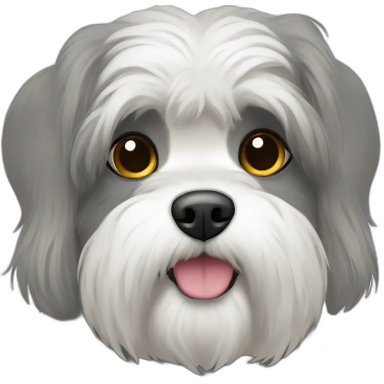 Shitzu dog grey emoji