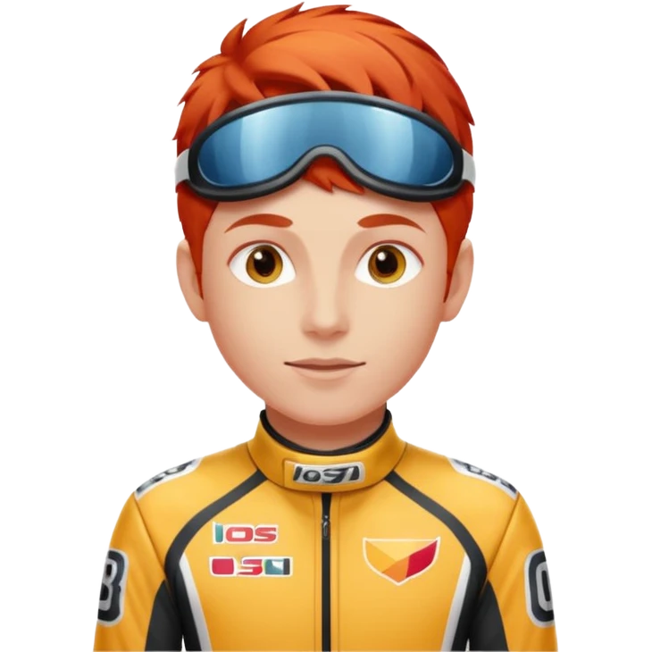 red haired racer emoji