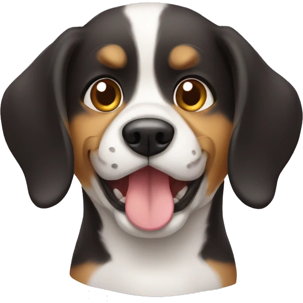 Dog with a calls emoji