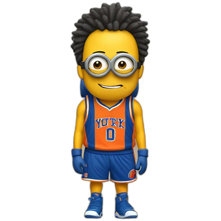 minion wearing 	New York Knicks jerssey emoji