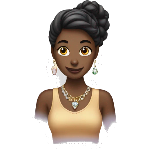 girl buying jewellery online emoji