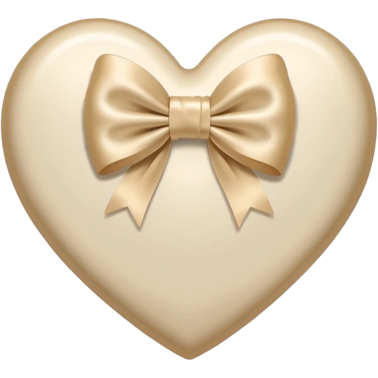 white heart with beige bow emoji
