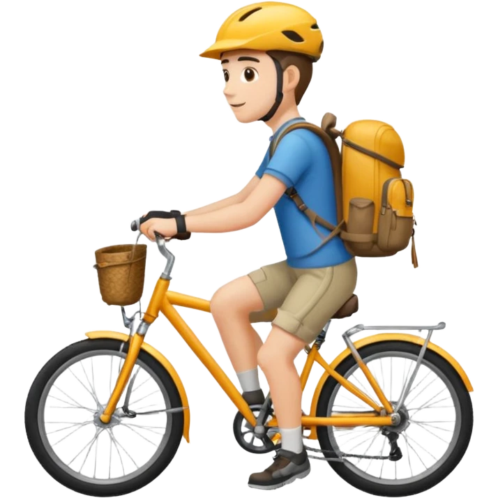 tourist on a bike with a backpack emoji