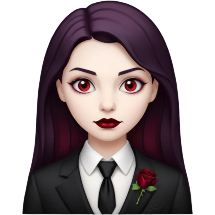 female vampire with tie emoji