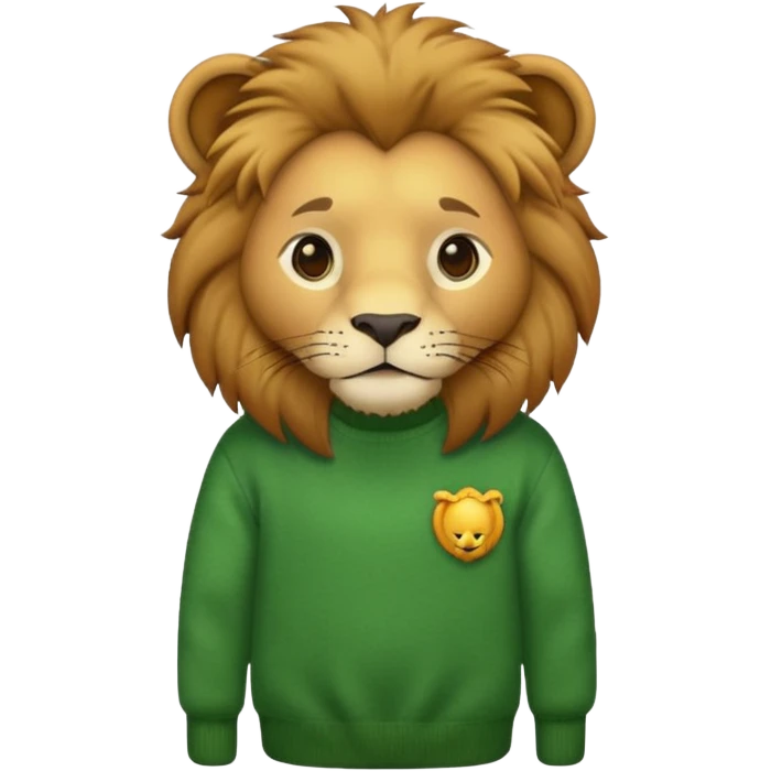 lion wearing green jumper emoji