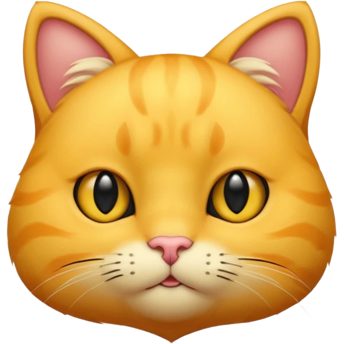 a yellow cat head with black eyes and not too chubby cheeks emoji