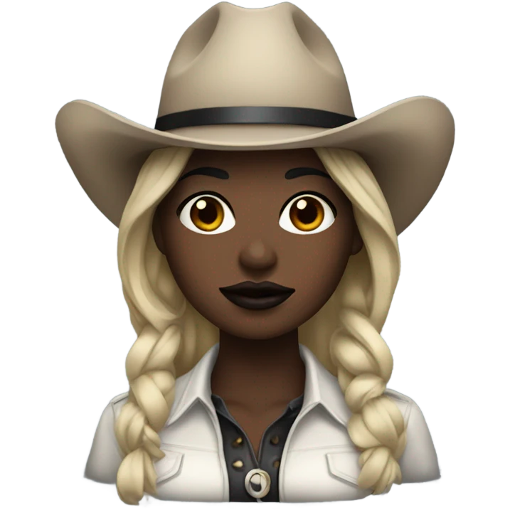 black cowgirl with dark lipstick  emoji
