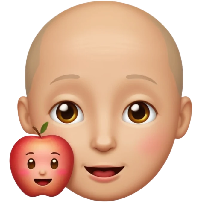apple style emoji face, no hair, cheeks blushing from alcohol, silly and tipsy expression emoji
